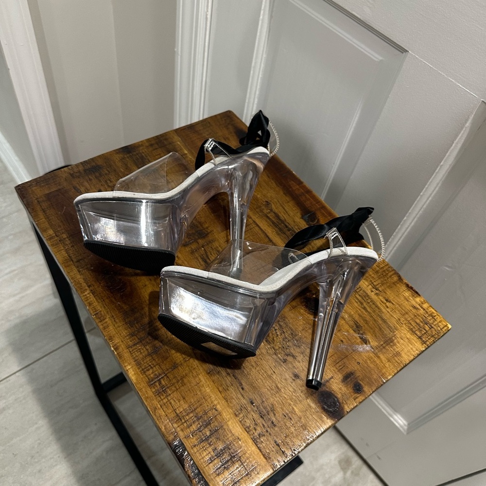 Elegant Silver Platform Heels
